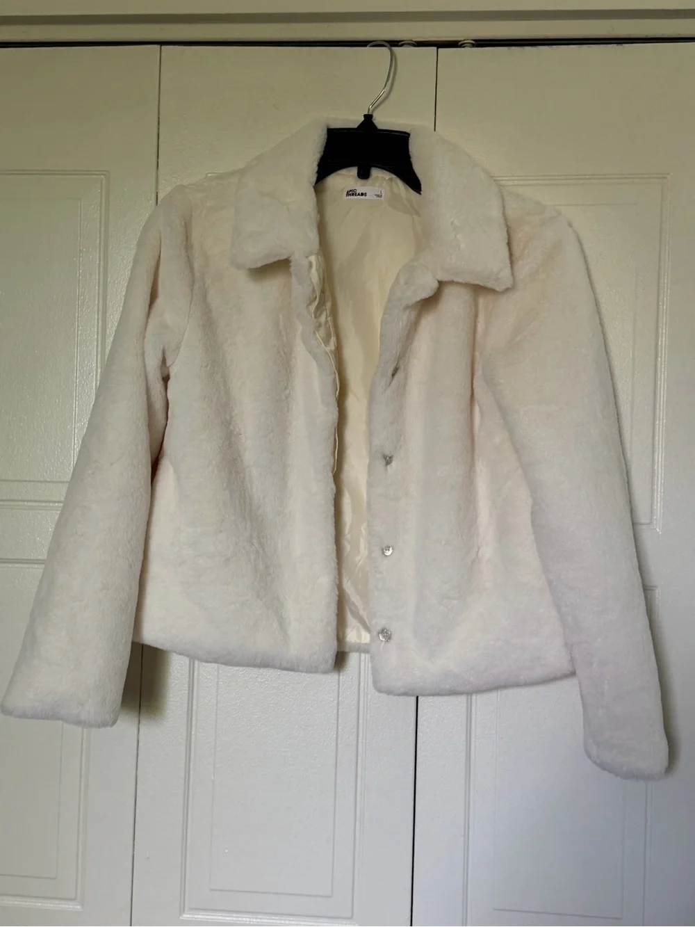 Epic Threads Cream Faux-Fur Teddy Jacket